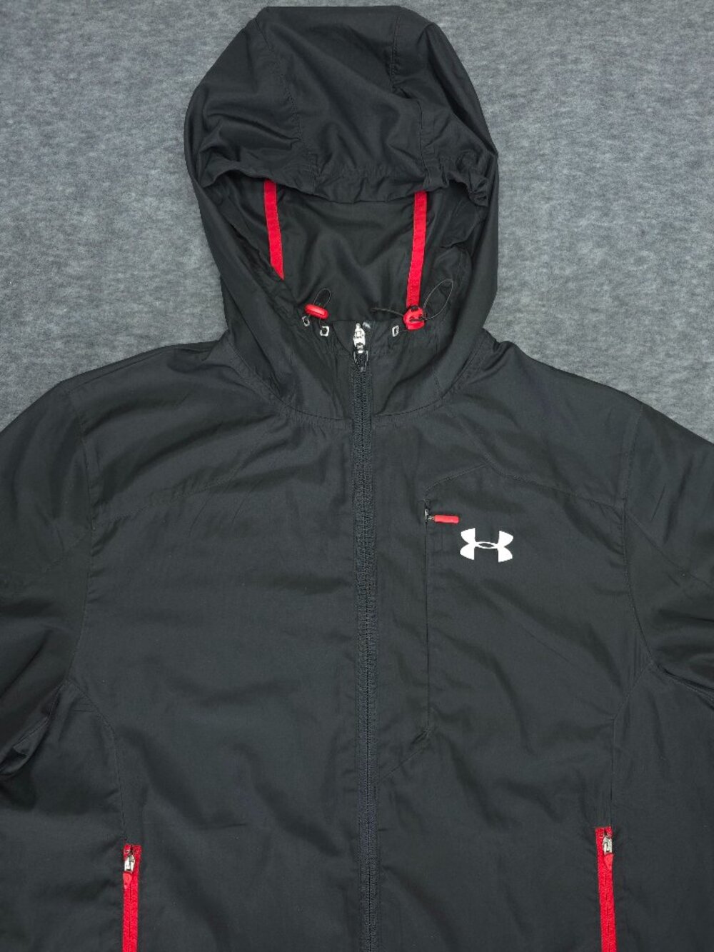 Under Armour Black Hooded Jacket Mens M Full Zip AllSeason Gear